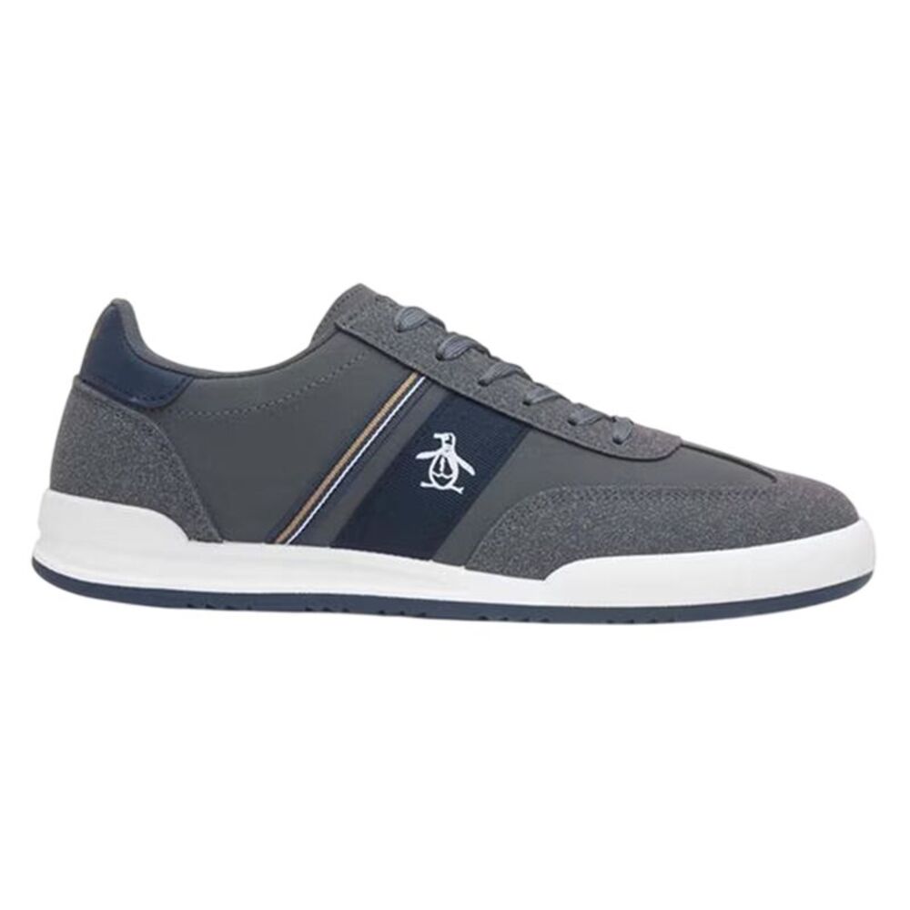 Original Penguin Mens Stripe Logo Sneakers / Charcoal